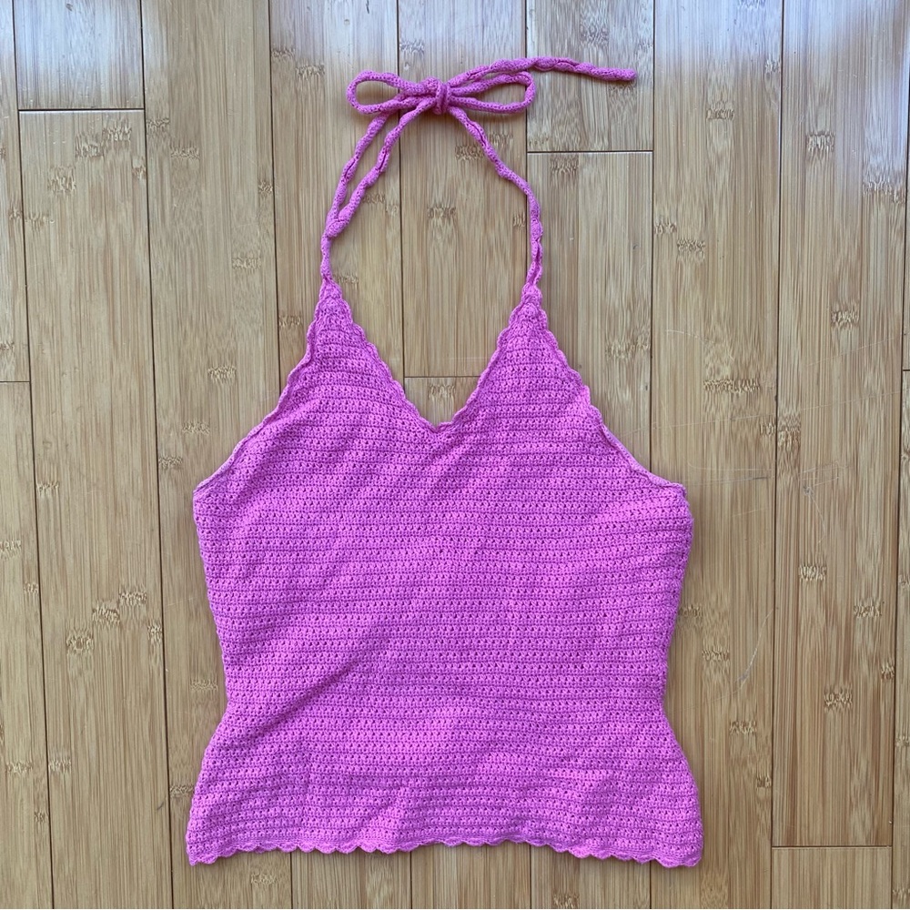 Pink Lilly Pulitzer Crochet Halter Top